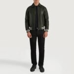 Walton Green Leather Varsity Jacket - Image 4