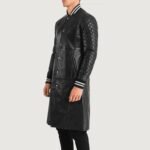 Wilde Black Leather Varsity Coat - Image 2