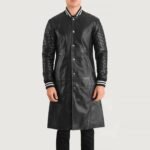 Wilde Black Leather Varsity Coat - Image 4