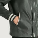Willis Green Leather Varsity Jacket - Image 4