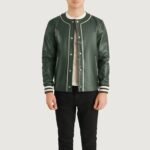 Willis Green Leather Varsity Jacket - Image 5