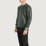 Willis Green Leather Varsity Jacket - Image 3