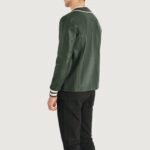Willis Green Leather Varsity Jacket - Image 2