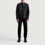 Zen Matte Black Leather Biker Jacket - Image 4