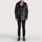 Furcliff Black Leather Coat - Image 4