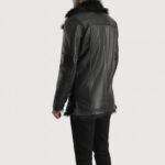 Furcliff Black Leather Coat - Image 5