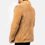 Furlong Beige Suede Leather Coat - Image 5