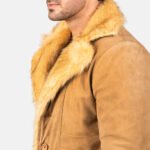 Furlong Beige Suede Leather Coat - Image 6