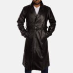 Hooligan Black Leather Trench Coat - Image 2