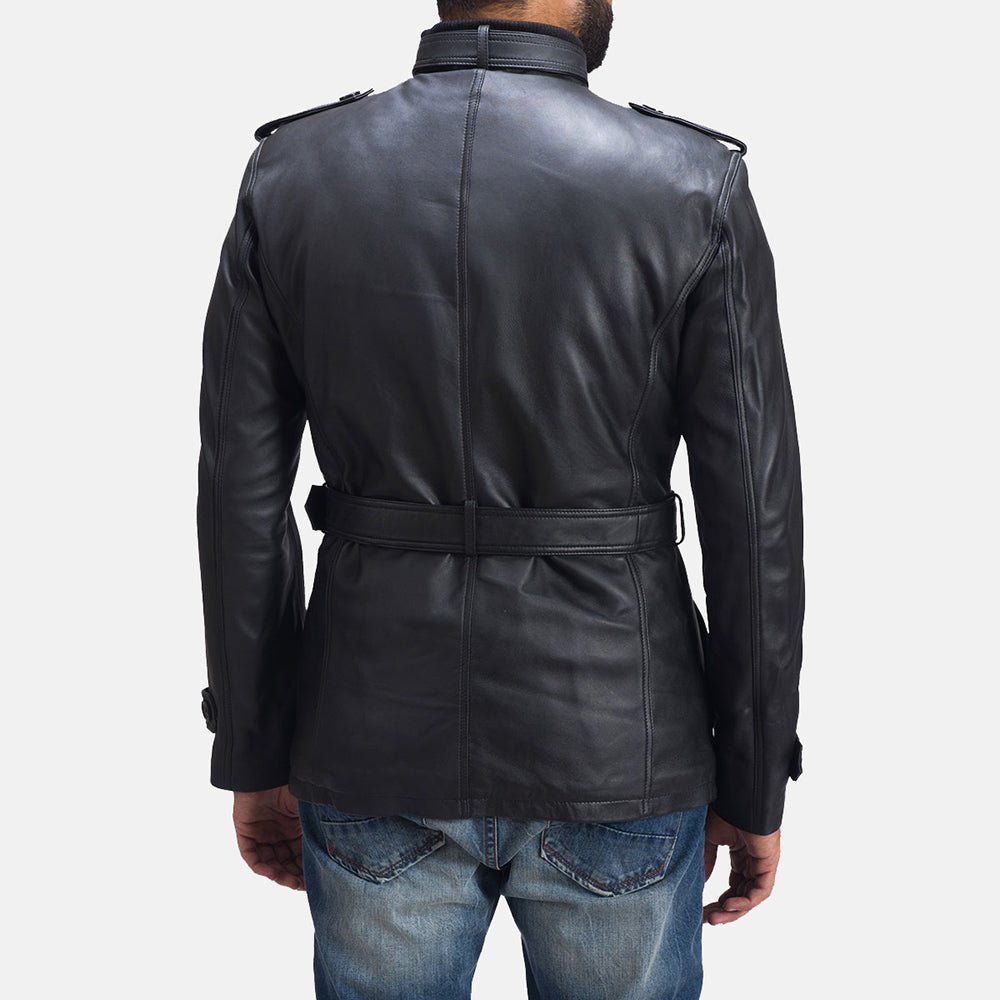 Hunter Black Leather Jacket - Image 4
