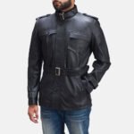Hunter Black Leather Jacket - Image 3
