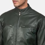 Ionic Green Leather Biker Jacket - Image 6