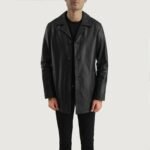 Urban Slate Black Leather Coat - Image 2