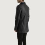 Urban Slate Black Leather Coat - Image 5