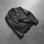 Noah Black Leather Biker Jacket - Image 8