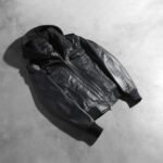 Roslyn Black Hooded Leather Bomber Jacket - Image 7