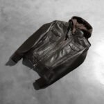Roslyn Brown Hooded Leather Bomber Jacket - Image 8