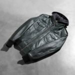 Roslyn Green Hooded Leather Bomber Jacket - Image 8