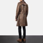 Royson Brown Leather Duster Coat - Image 3