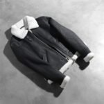 Sherilyn B-3 Black & White Leather Bomber Jacket - Image 7