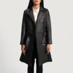 Sweet Susan Black Leather Trench Coat - Image 4