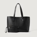 The Bianca Black Leather Tote Bag