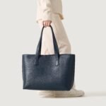 The Bianca Blue Leather Tote Bag - Image 2