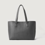 The Bianca Grey Leather Tote Bag - Image 3