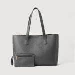 The Bianca Grey Leather Tote Bag