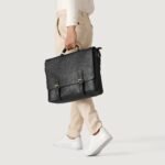 The Cristoph Black Leather Messenger Bag - Image 9