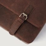The Cristoph Vintage Distressed Brown Leather Messenger Bag - Image 8