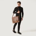 The Cristoph Vintage Tan Leather Messenger Bag - Image 2