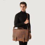 The Cristoph Vintage Tan Leather Messenger Bag - Image 8