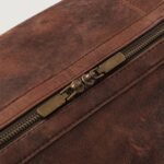 The Darrio Vintage Distressed Brown Leather Duffle Bag - Image 6