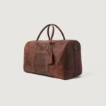 The Darrio Vintage Distressed Brown Leather Duffle Bag - Image 4