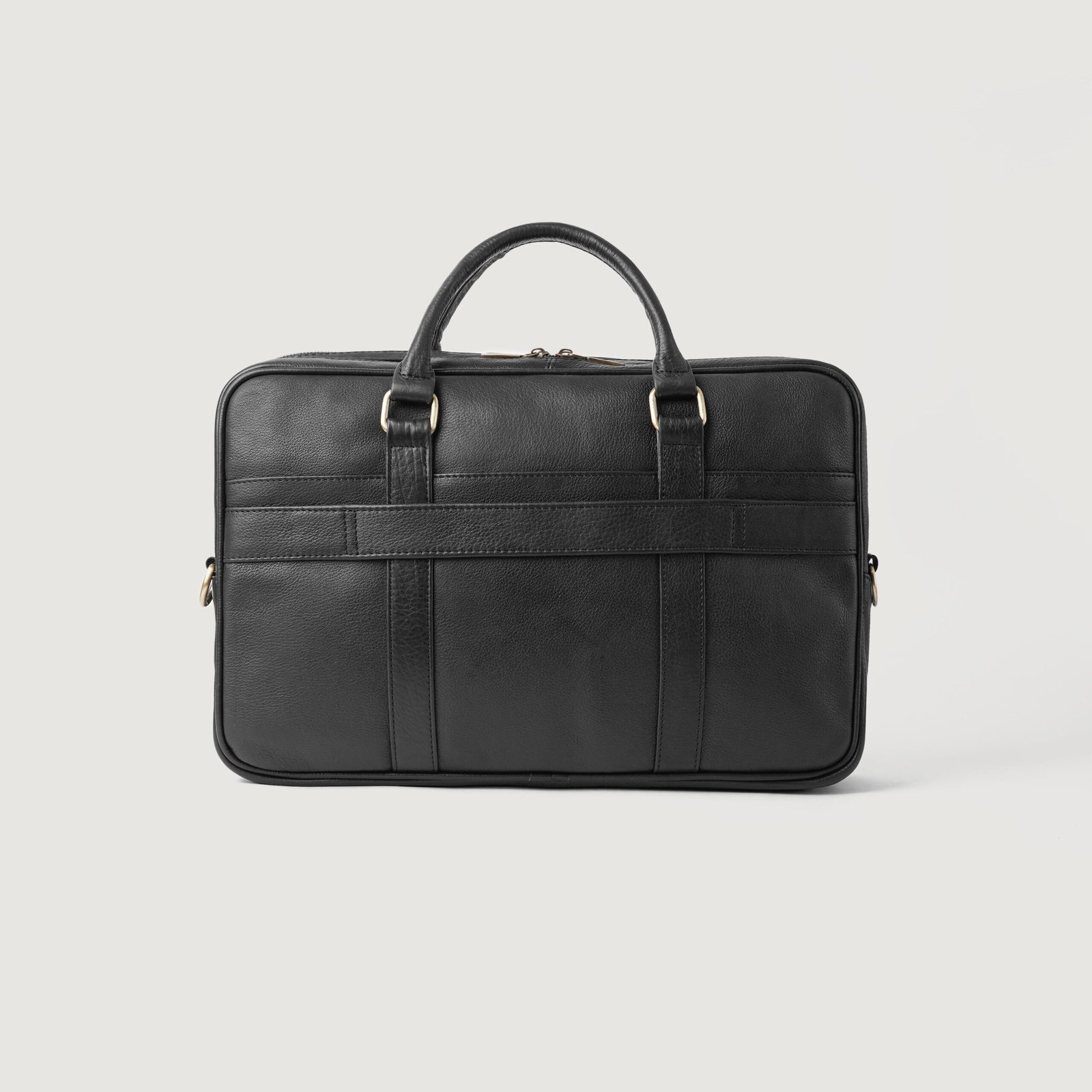 ThePrestonBlackLeatherBriefcaseFront The Preston Black Leather Briefcase - Image 1