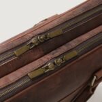 The Preston Vintage Distressed Brown Leather Briefcase - Image 3
