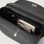 The Sandra Black Leather Saddle Bag - Image 6