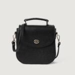 The Sandra Black Leather Saddle Bag