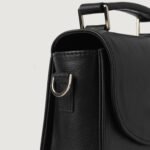 The Sandra Black Leather Saddle Bag - Image 5