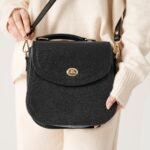 The Sandra Black Leather Saddle Bag - Image 4