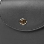 The Sandra Grey Leather Saddle Bag - Image 7
