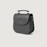 The Sandra Grey Leather Saddle Bag - Image 3