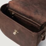 The Sandra Vintage Distressed Brown Leather Saddle Bag - Image 8