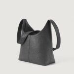 The Stefani Grey Leather Hobo Bag - Image 6