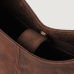 The Stefani Vintage Distressed Brown Leather Hobo Bag - Image 7