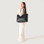 The Bianca Black Leather Tote Bag - Image 2
