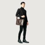 The Captain Vintage Brown Leather Briefcase - Image 2