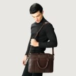The Captain Vintage Brown Leather Briefcase - Image 5