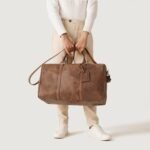 The Darrio Vintage Tan Brown Leather Duffle Bag - Image 10